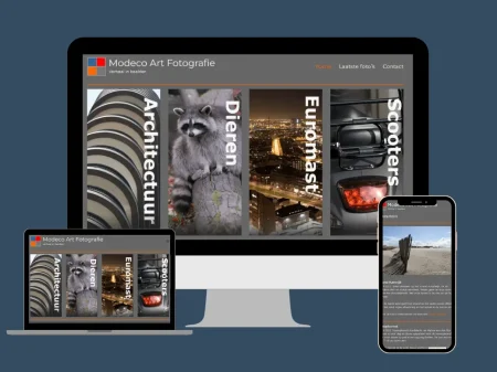 Een eenvoudige website die ik voor Modeco Art bouwde